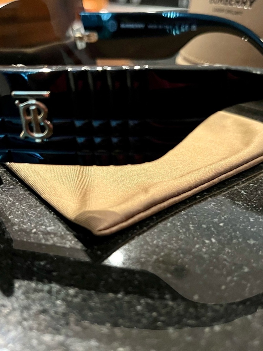 Burberry Shield Sunglasses in Dark Smoke and Black - Picture 7 of 8